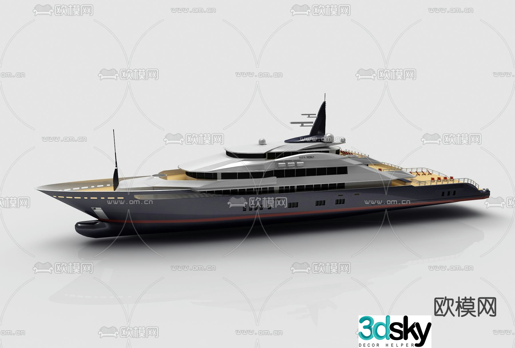 Modern style sightseeing boat 3D model