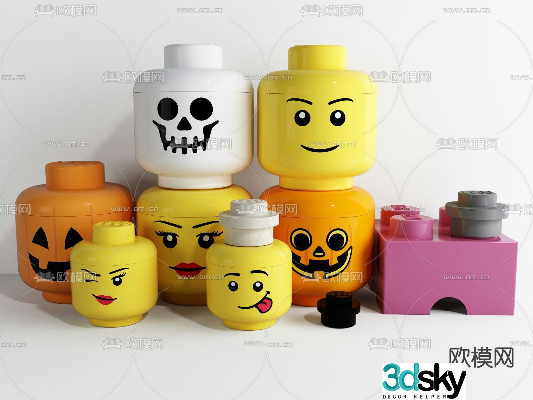 Modern toy building blocks lego 3d model