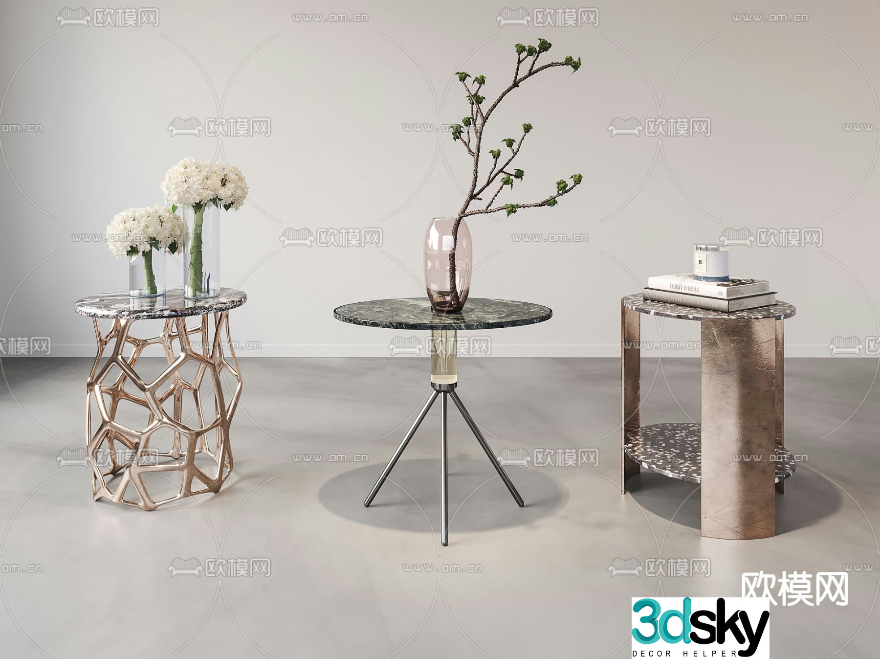 BAXTER circle and side table 3d model