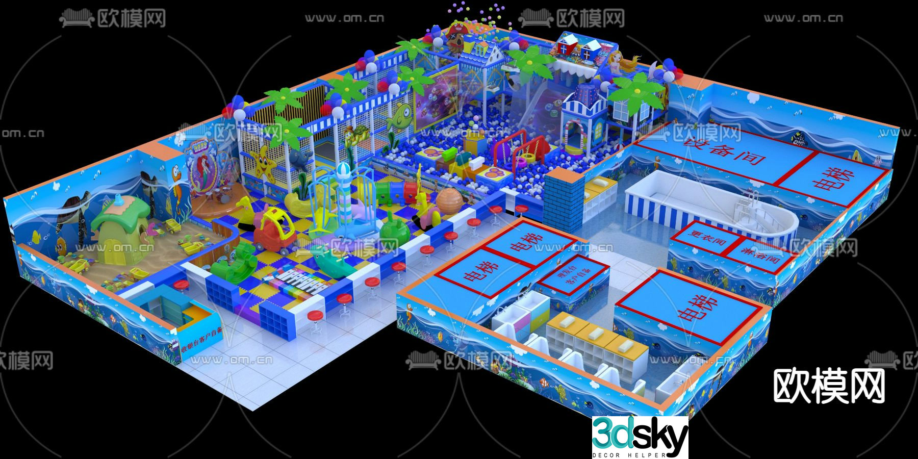 Modern marine naughty castle 3D model