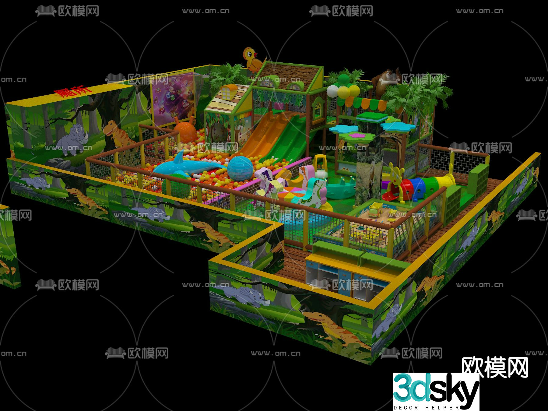 Modern forest naughty castle 3d model