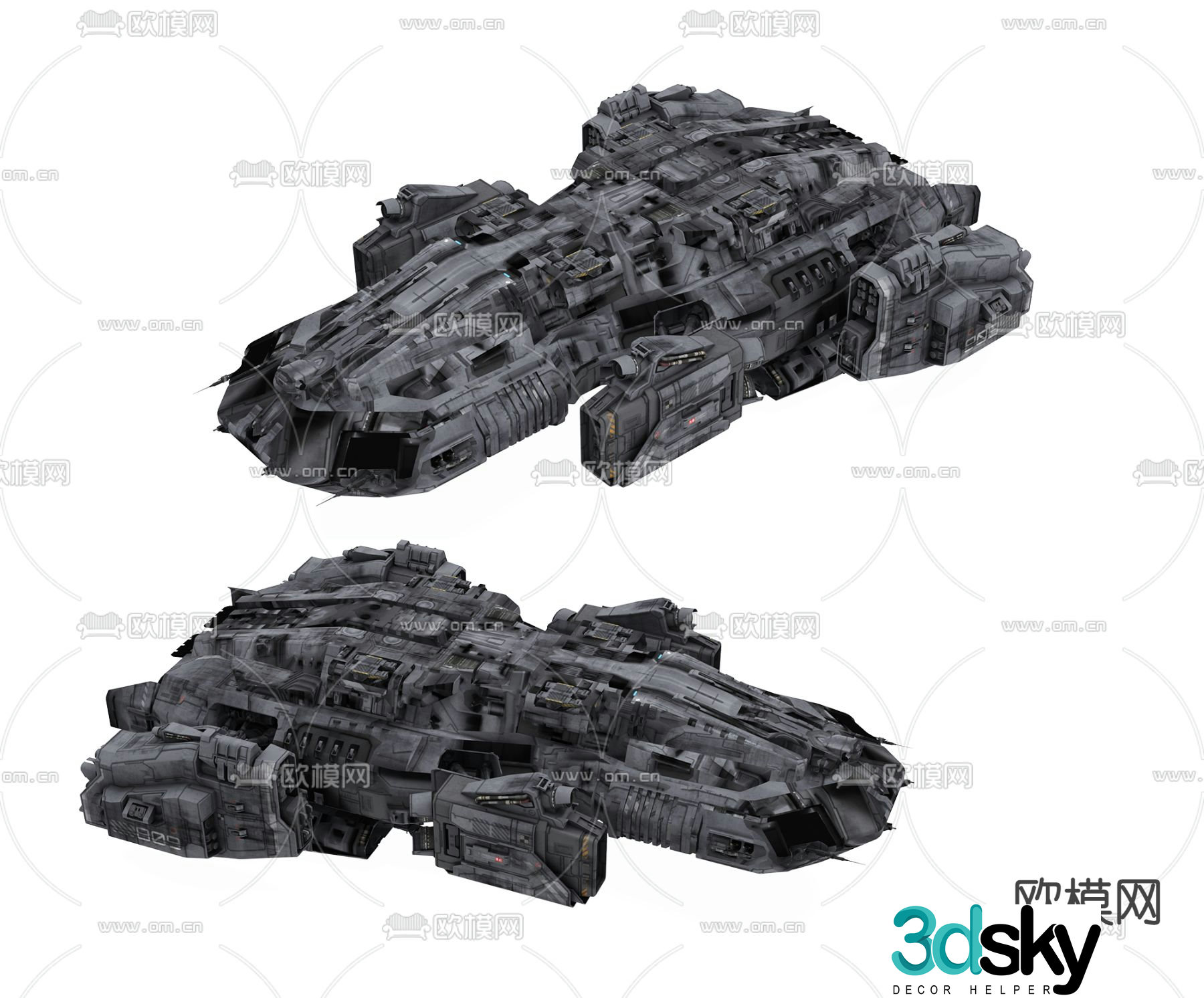 Modern spaceship 3d model