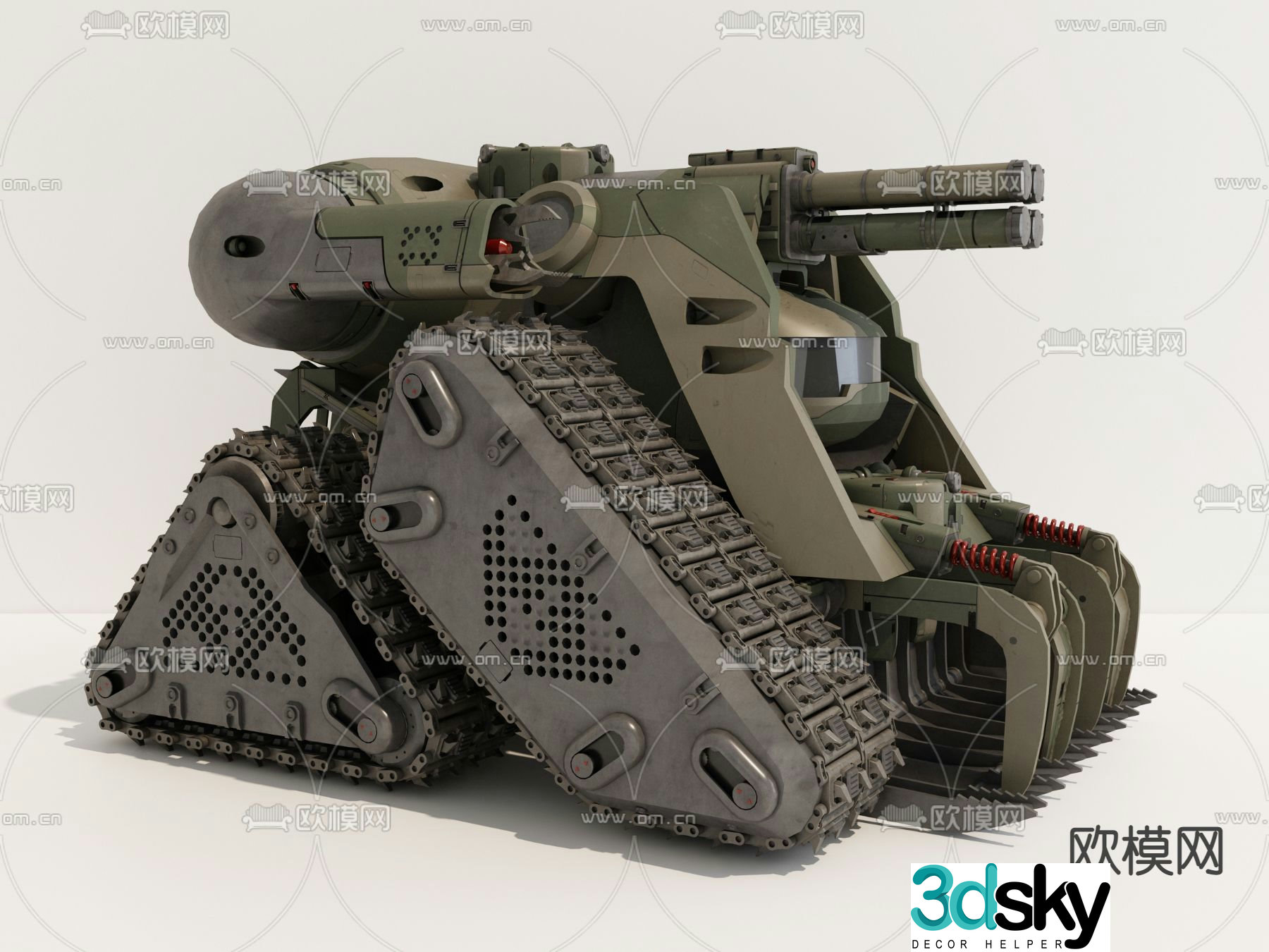 Modern tank military equipment 3d model