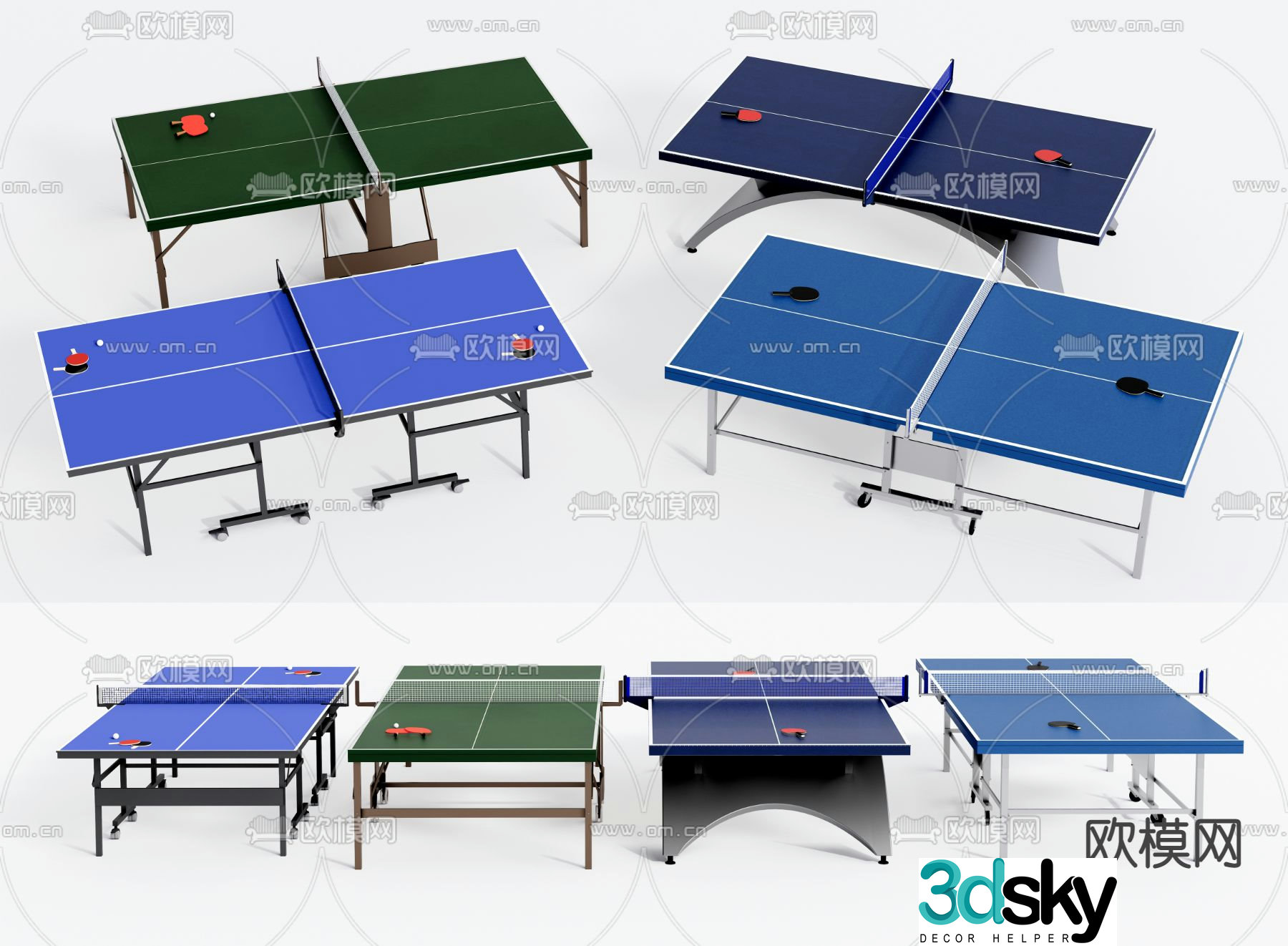 Modern table tennis table 3d model