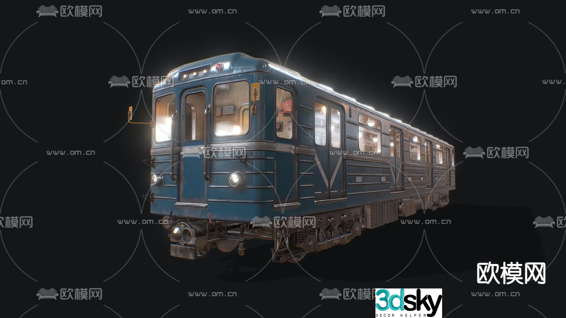 Modern subway 3d model
