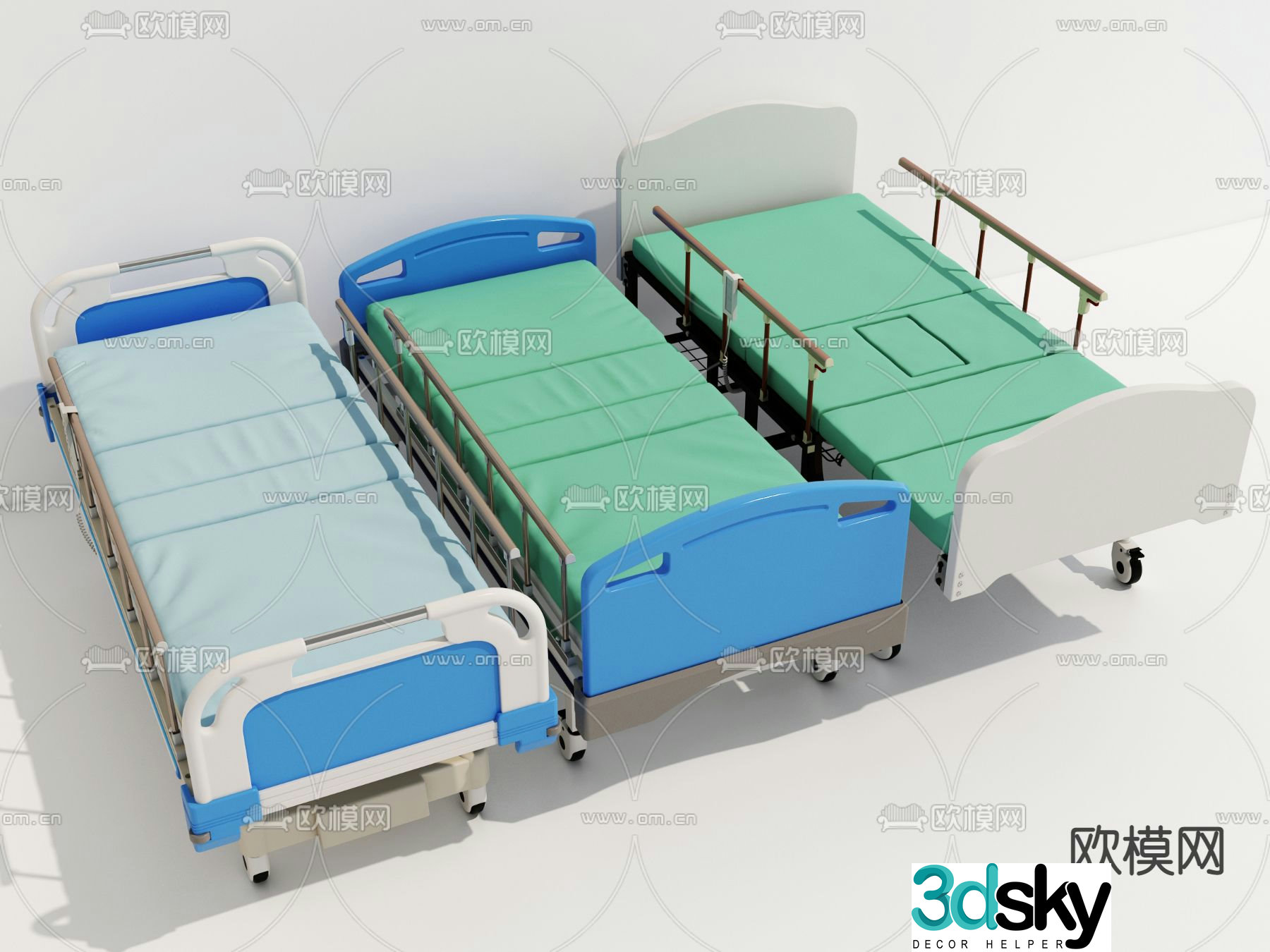 Modern hospital bed 3d model