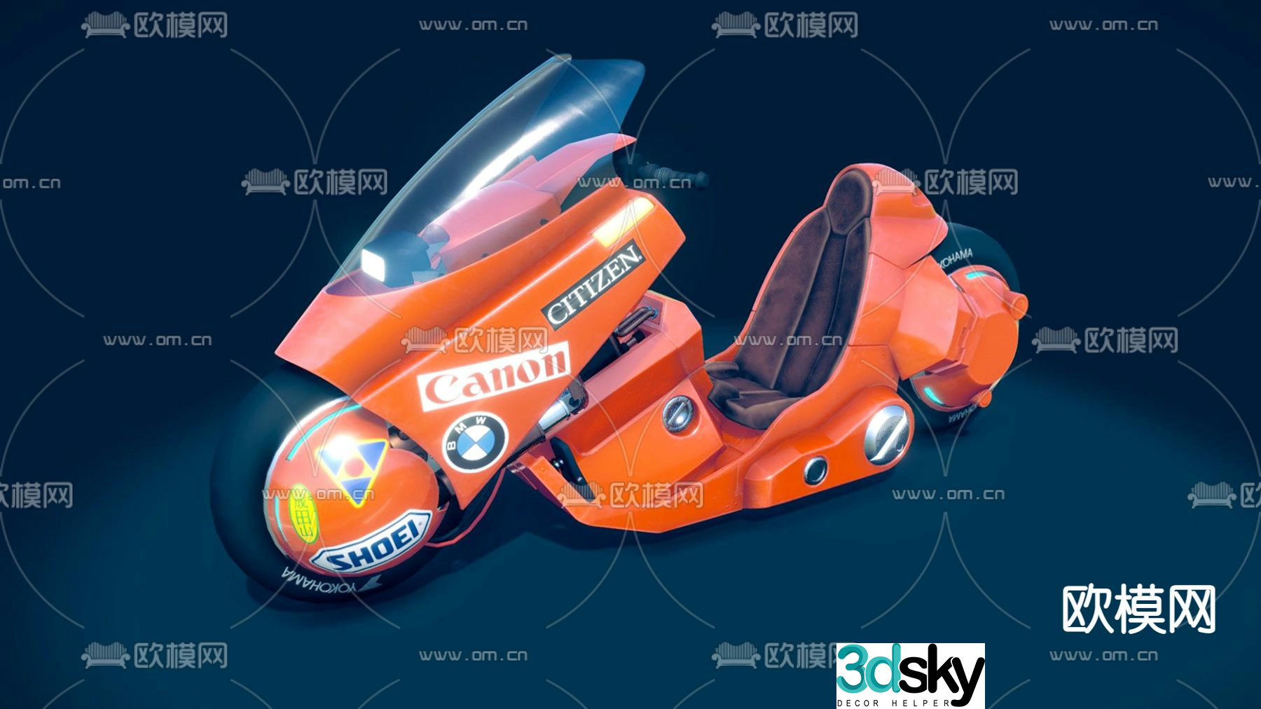 Postmodern motorcycle 3d model