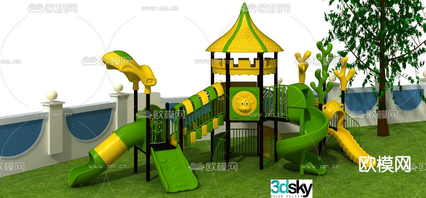Modern children's slide ride 3d model
