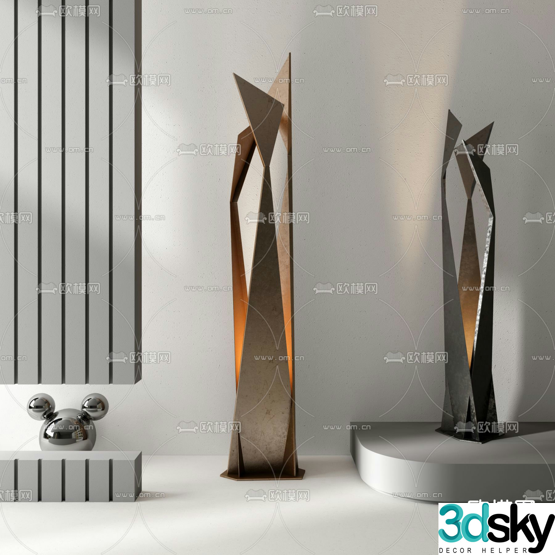 Cattelan Italia modern metal floor lamp 3d model