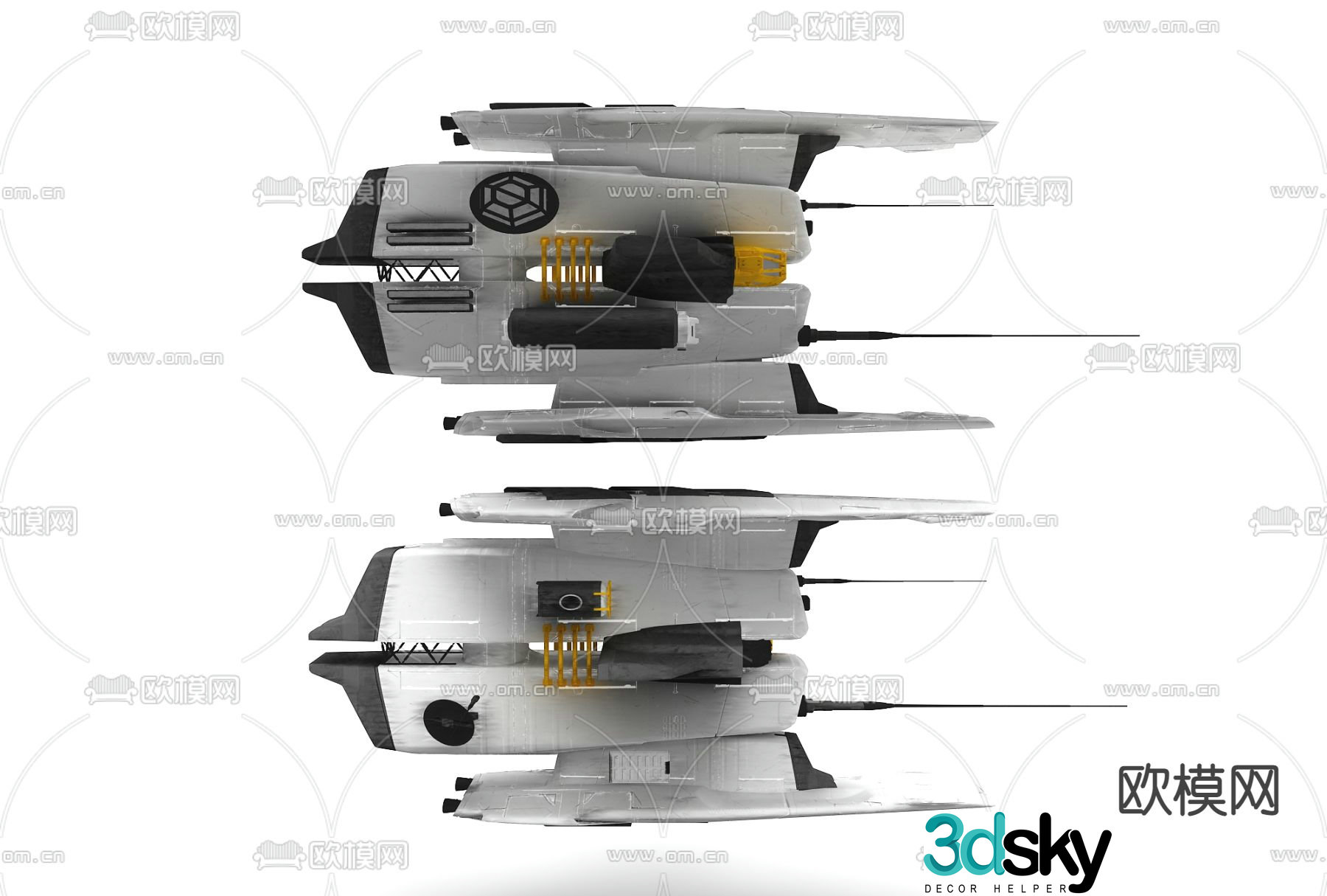 Modern spaceship 3d model
