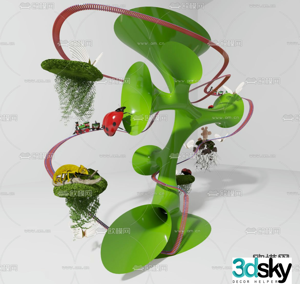 Modern plant insect toy 3d model