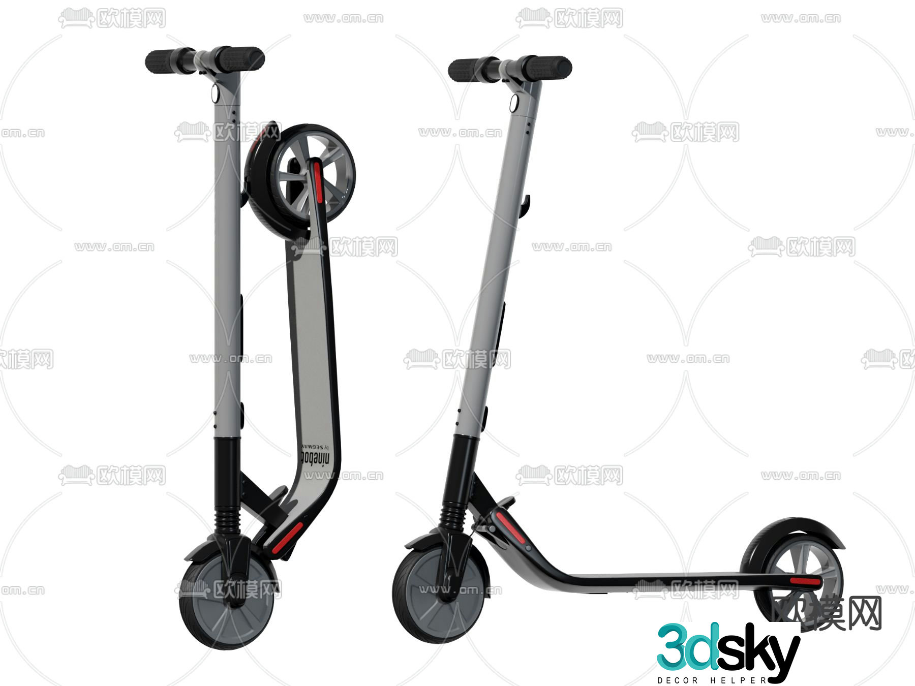 Modern balance bike scooter 3d model
