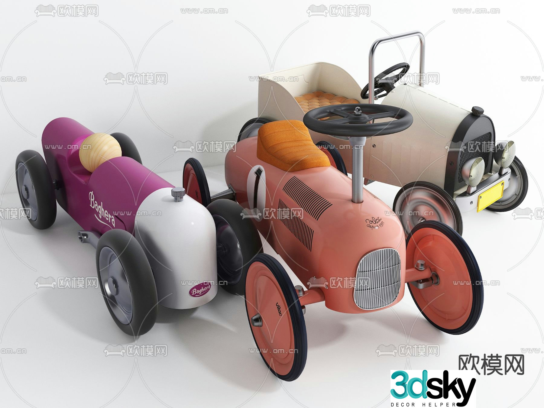 Modern children’s toy car 3d model