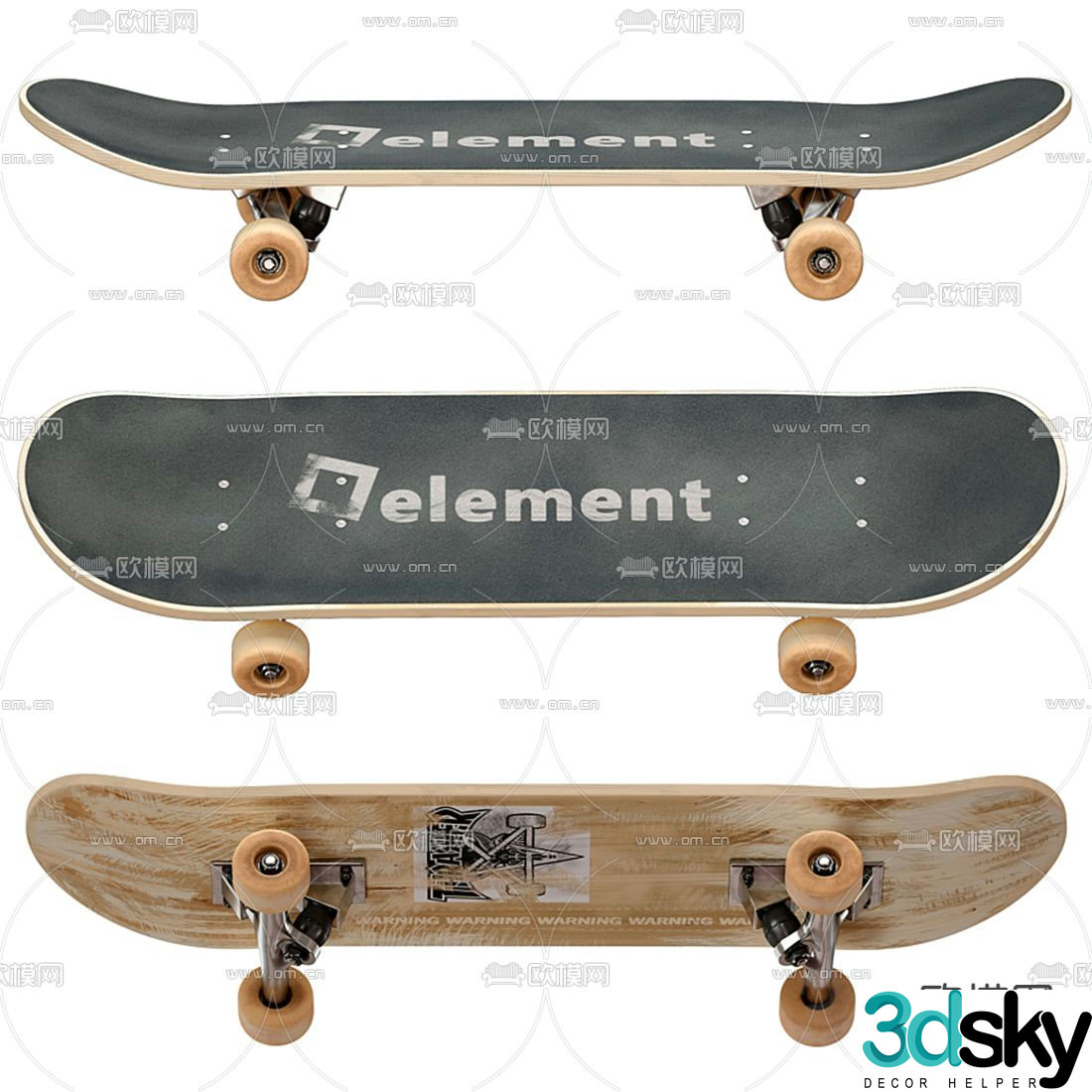 Modern skateboard 3d model