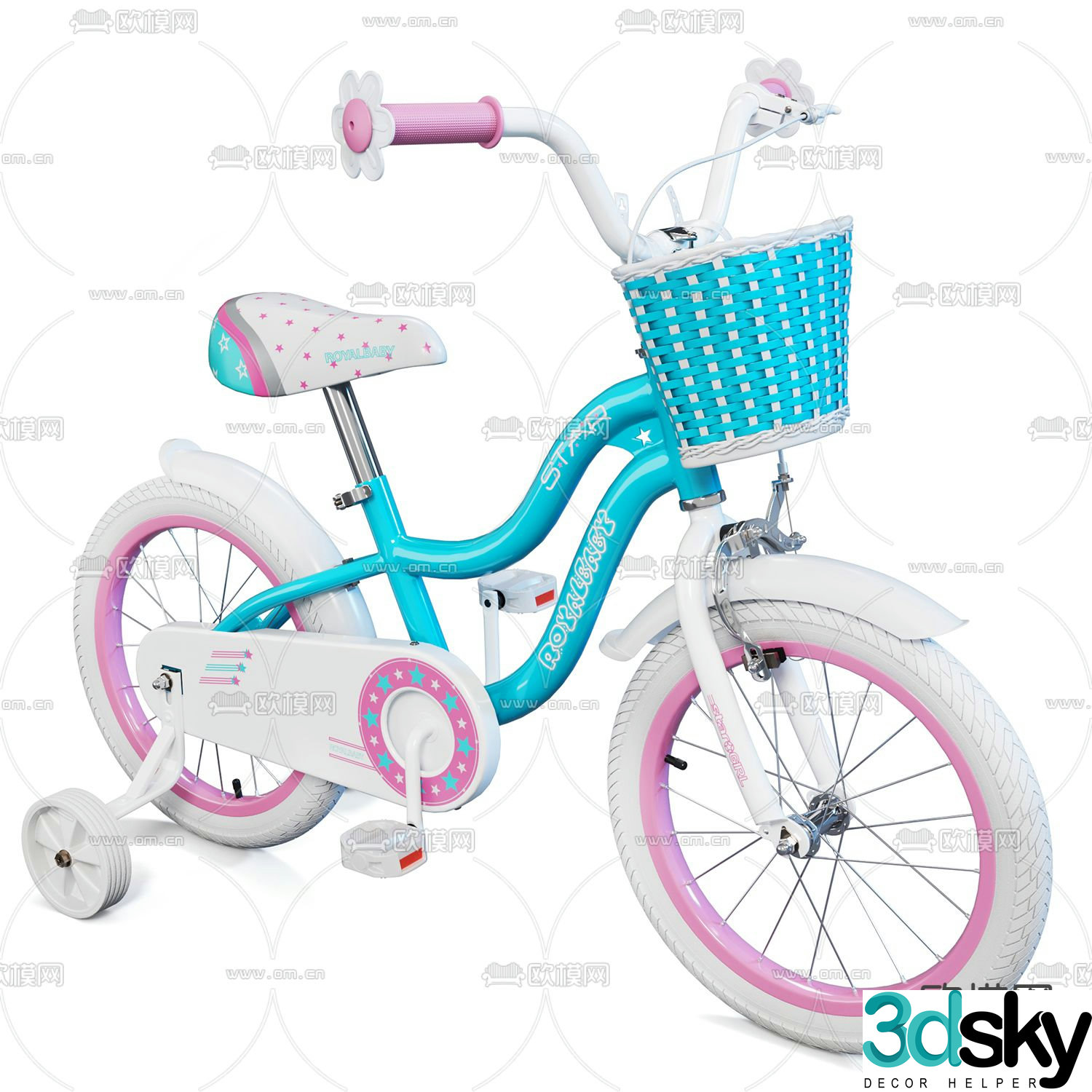 Modern children’s bicycle 3d model
