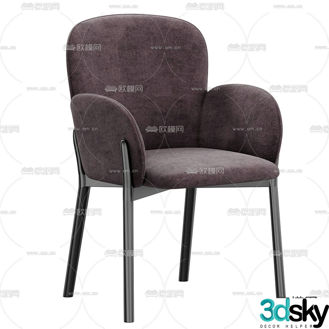 Cassina fabric side chair 3d model