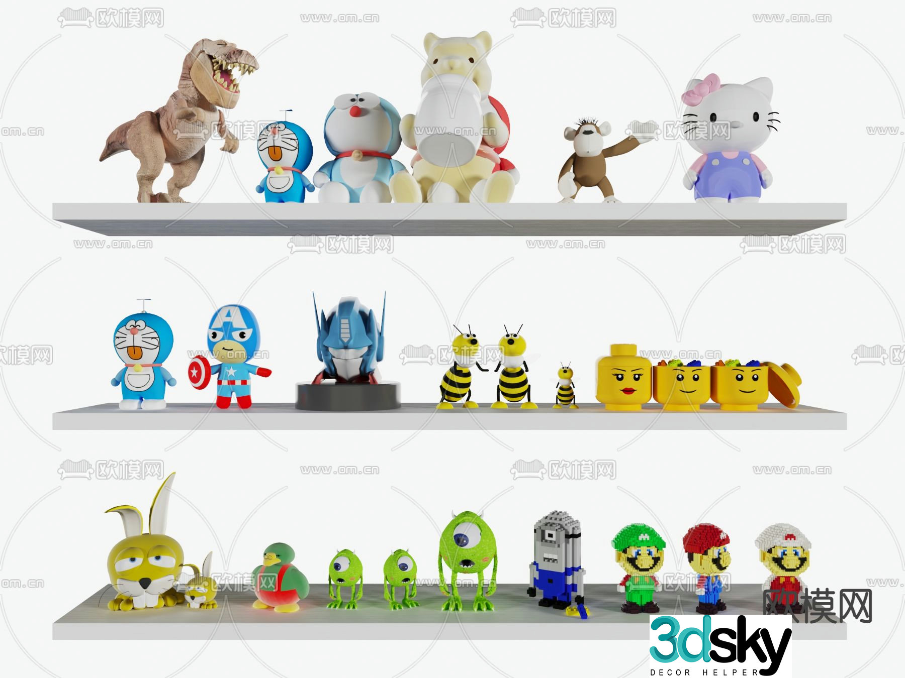 Modern dinosaur Doraemon toy 3d model