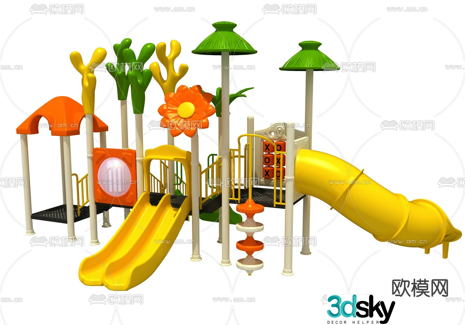 Modern children's slide 3d model