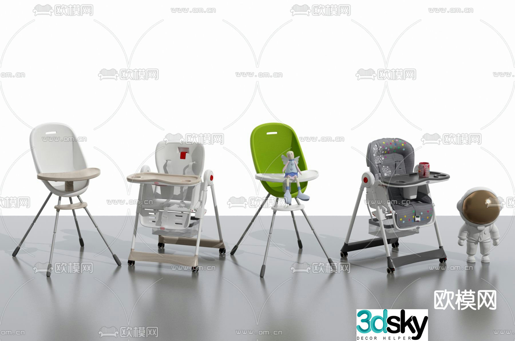 Modern children’s chair baby chair 3d model