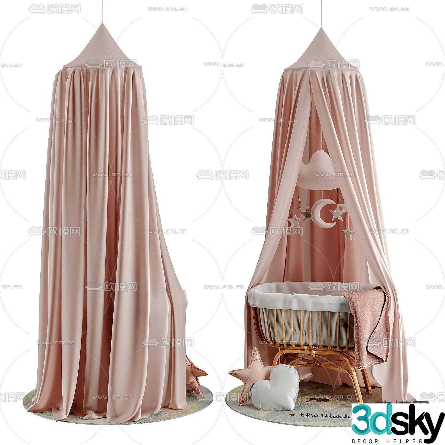 Modern tent crib 3d model
