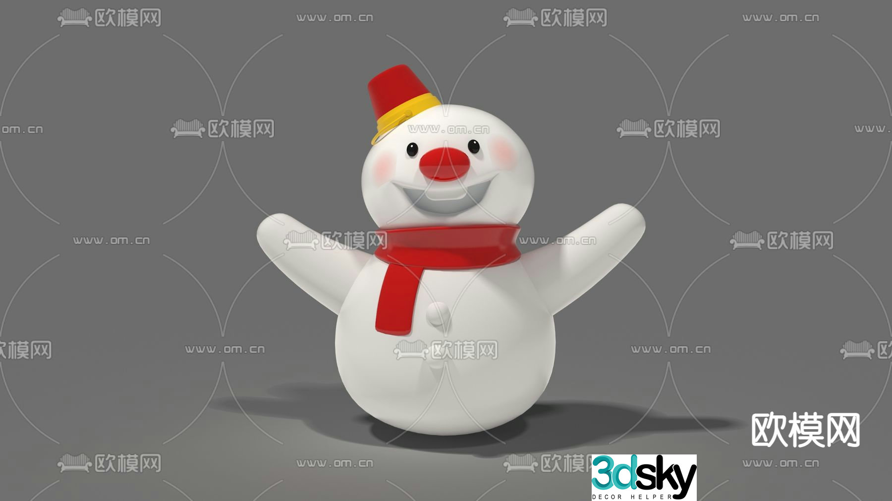 Modern cartoon toy snowman 3d model