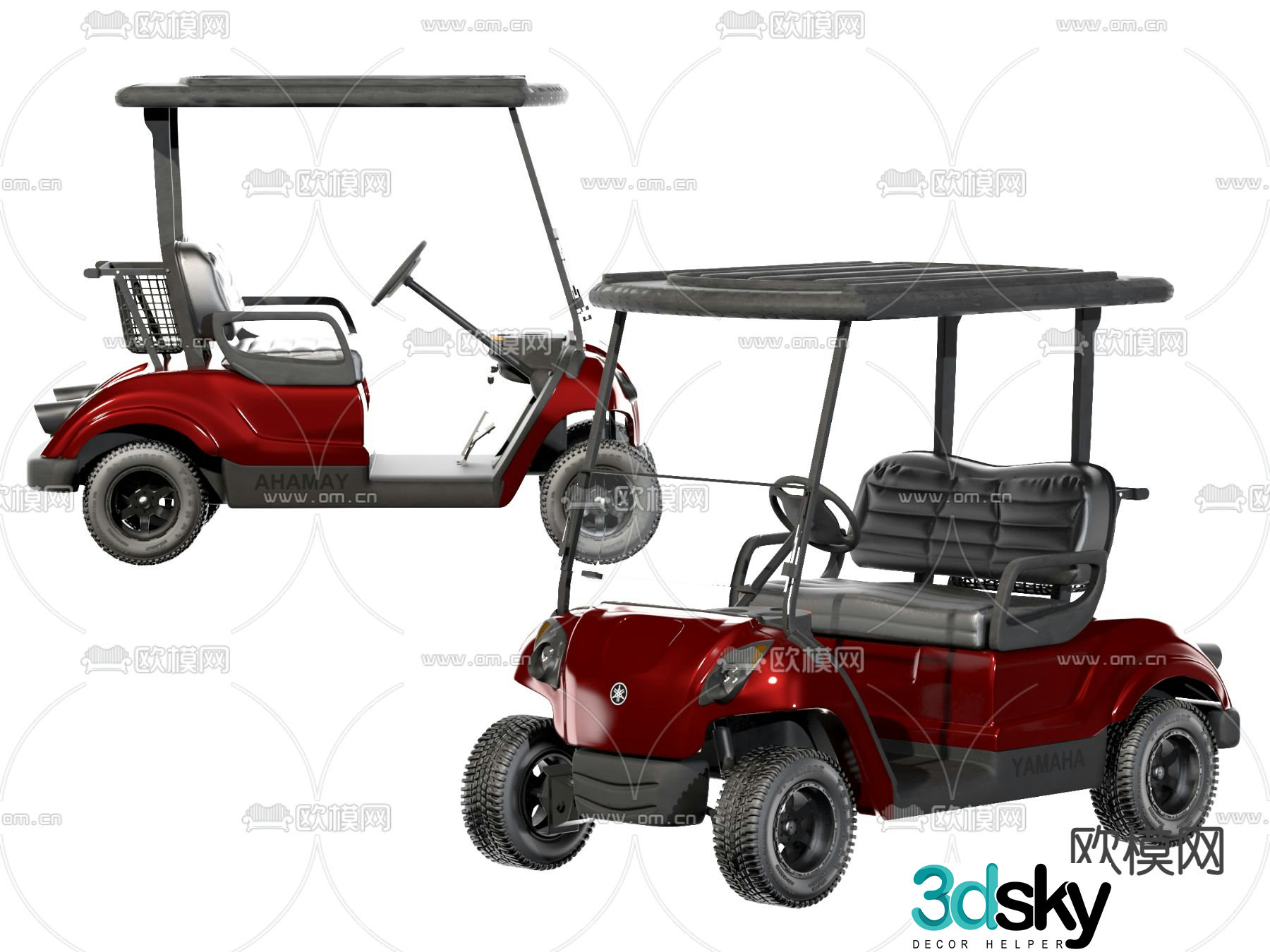 Modern golf sightseeing car patrol car electric car 3d model