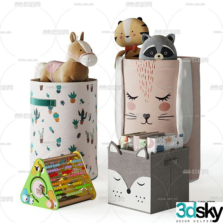Modern children’s toy storage basket 3D model