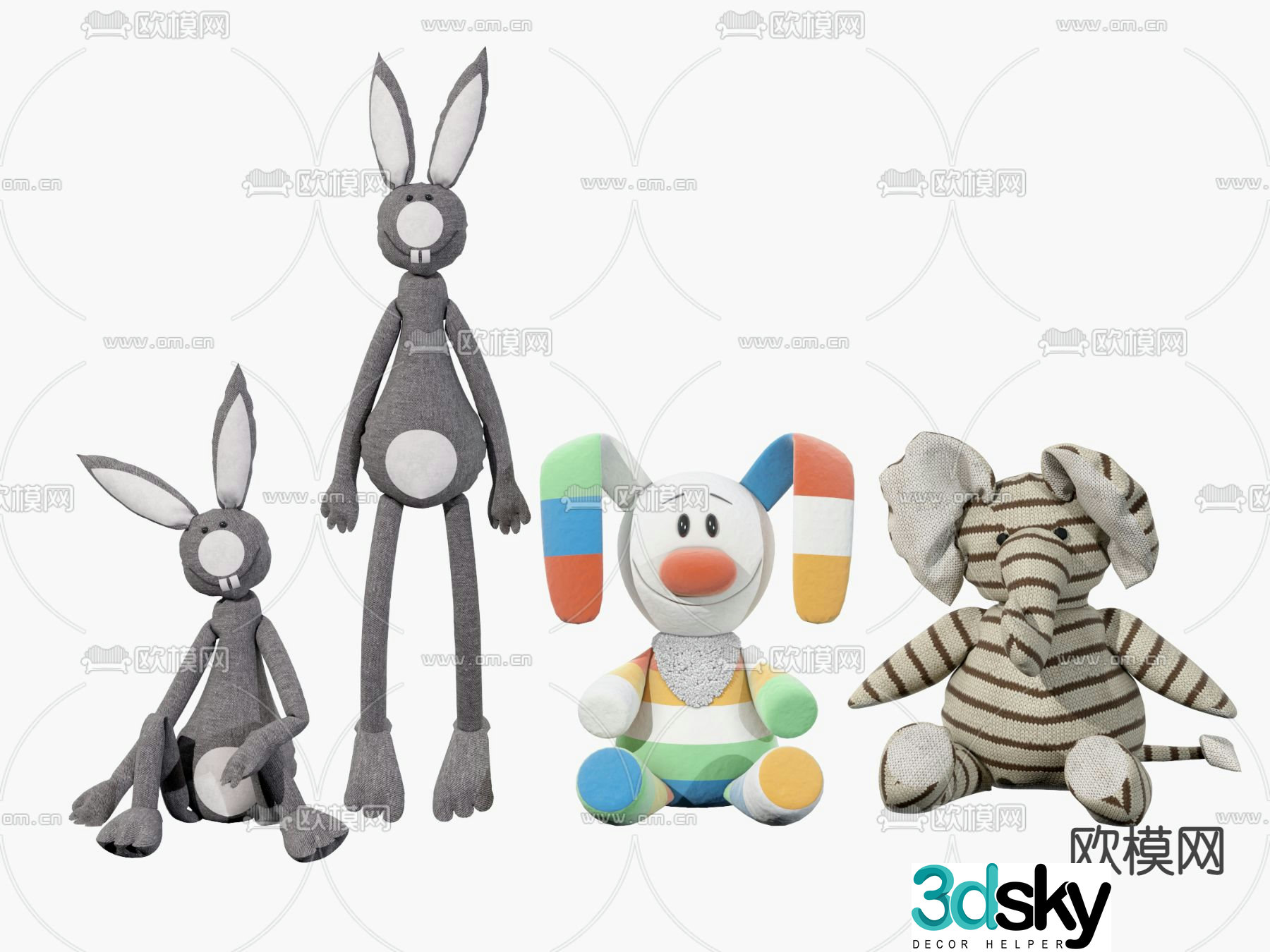 Modern children’s plush toy doll 3d model