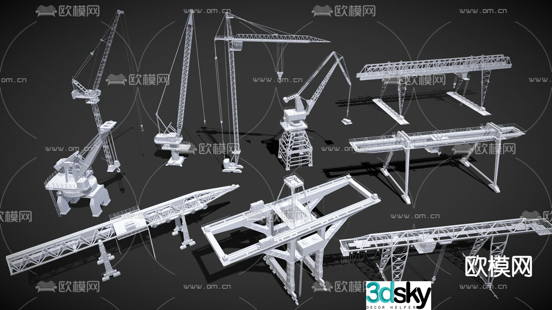 Industrial wind crane 3d model