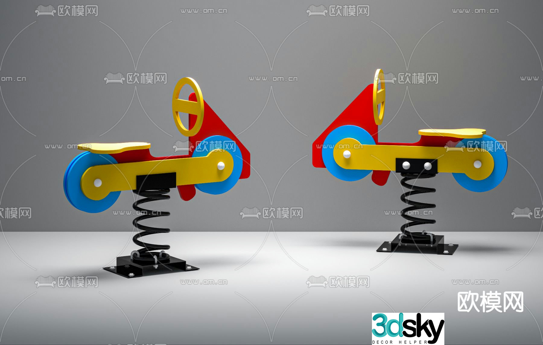 Modern children’s rocking car 3d model
