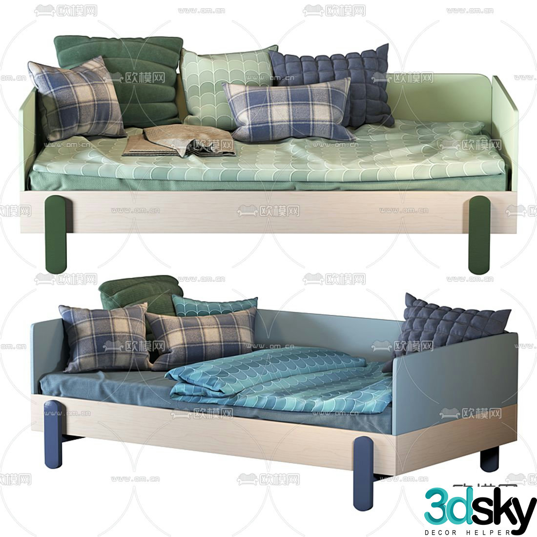 Modern children’s bed 3d model