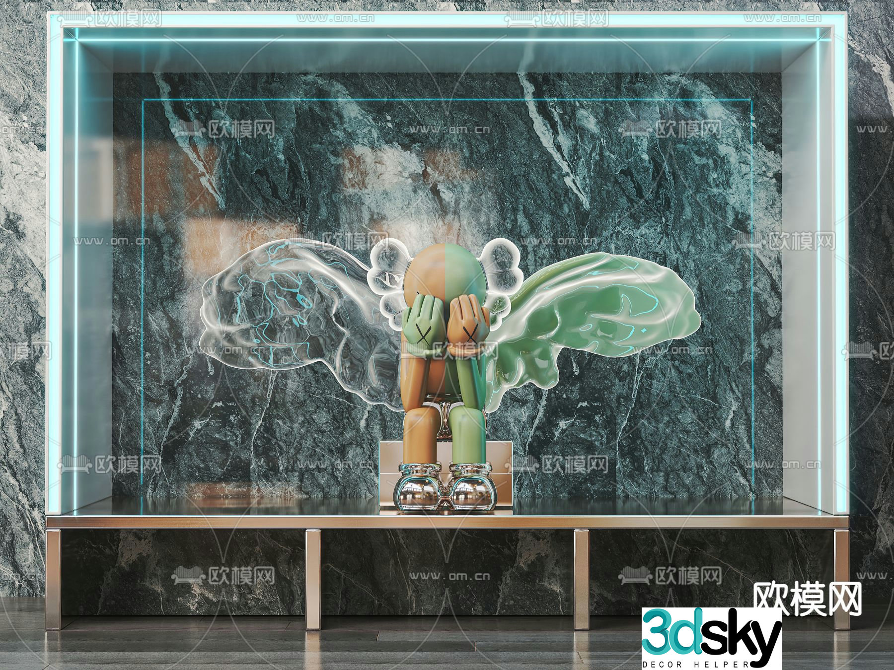 Modern kaws doll trendy ornaments 3D model