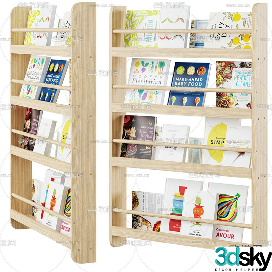 Modern children’s bookshelf 3d model