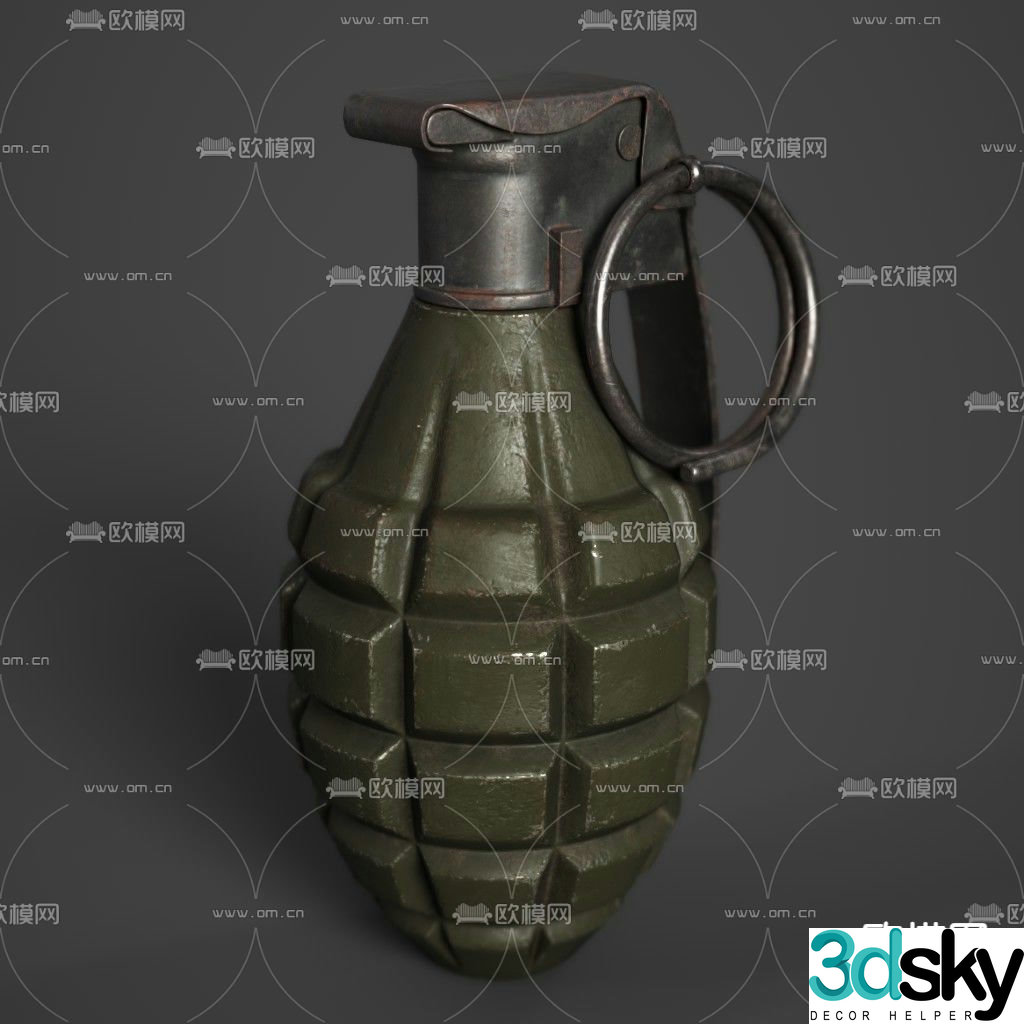 Modern MK2 grenade free 3d model