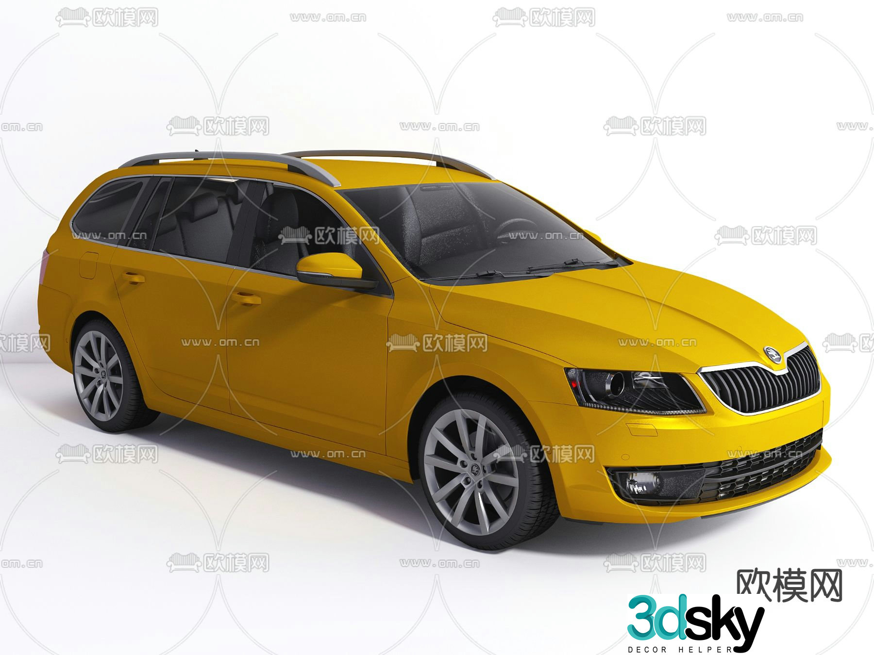 Porsche Macan yellow car 3d model