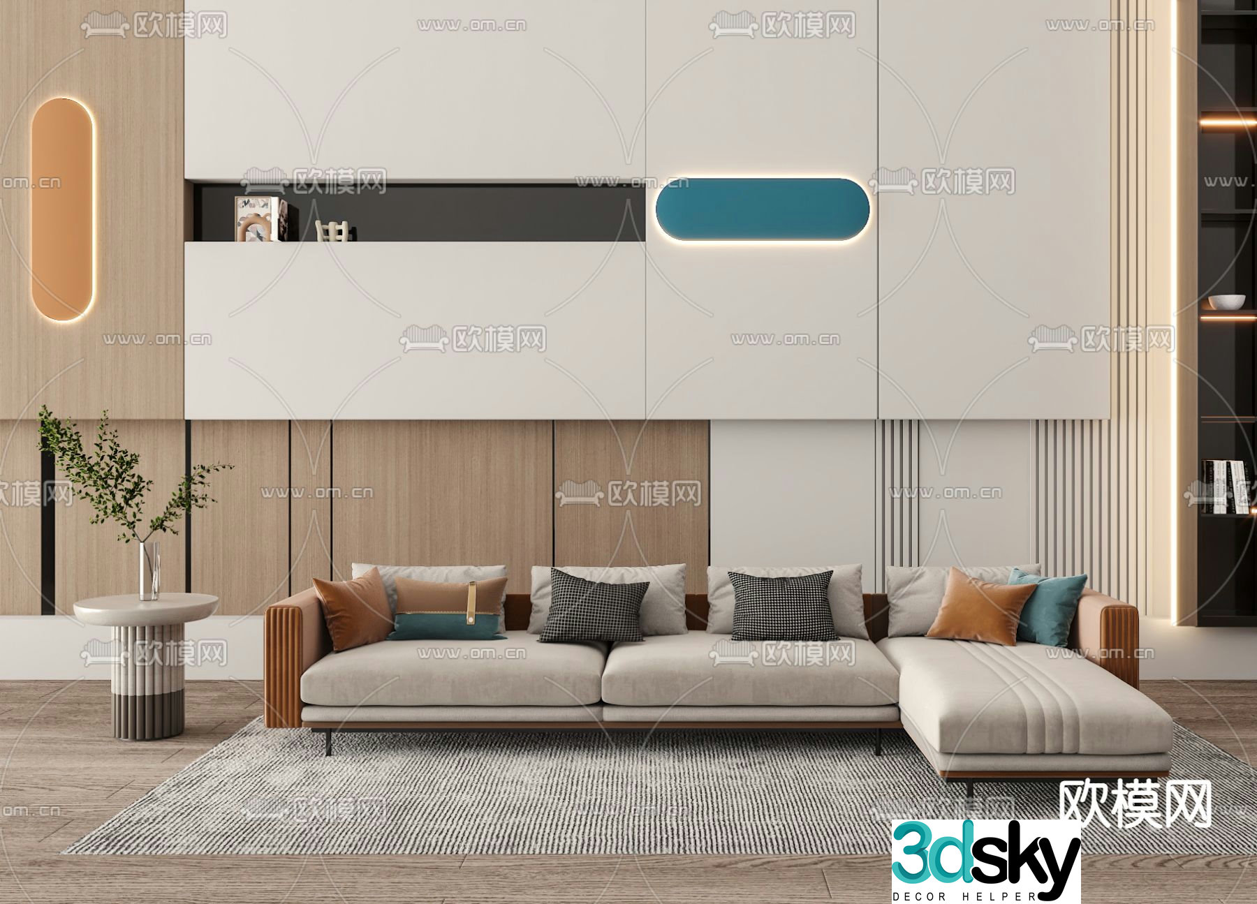 Poliform modern corner sofa 3d model