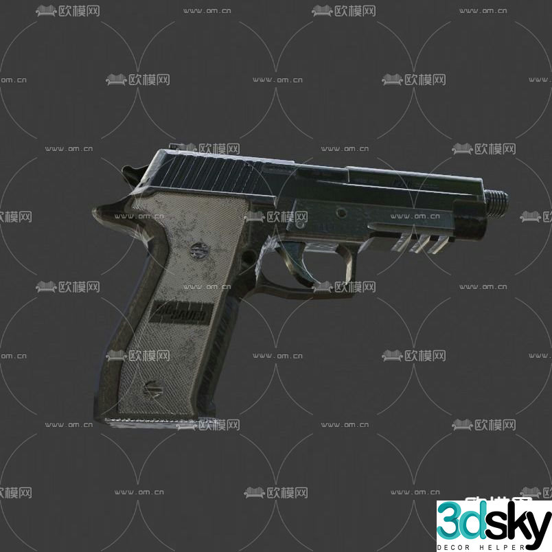 Modern SIGSauer P226 pistol free 3d model