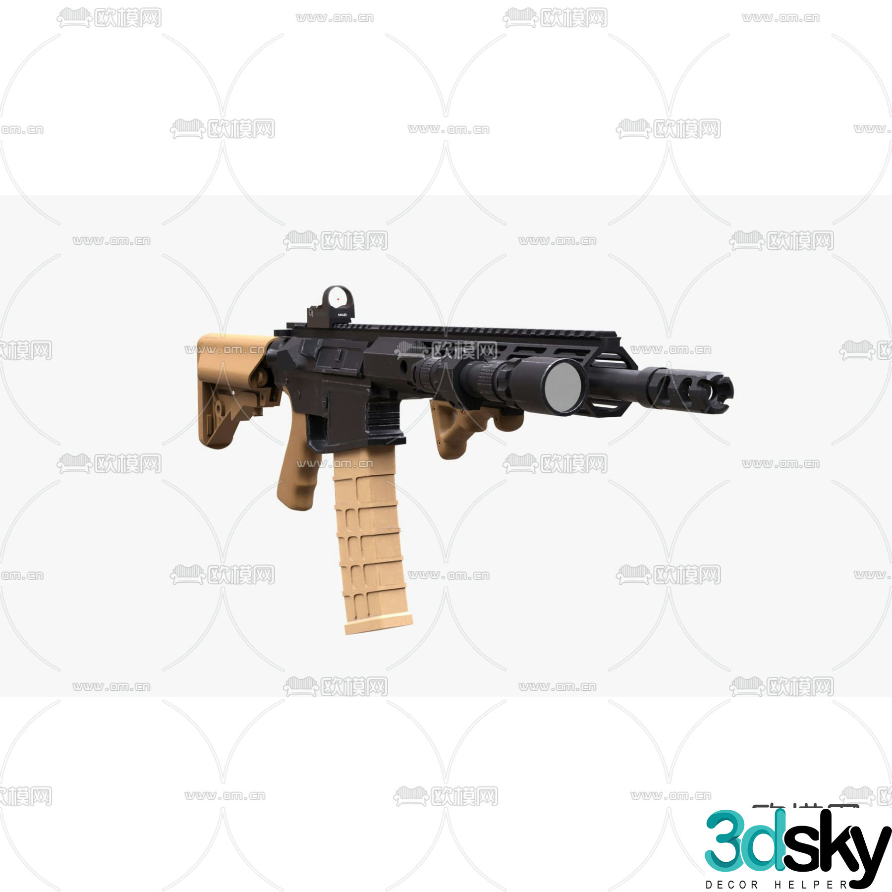 Modern AR-15 carbine free 3d model