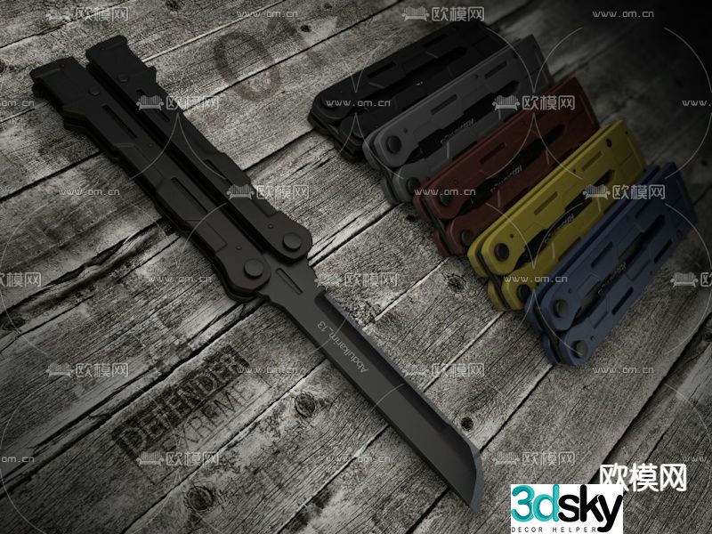 Modern butterfly knife free 3d model