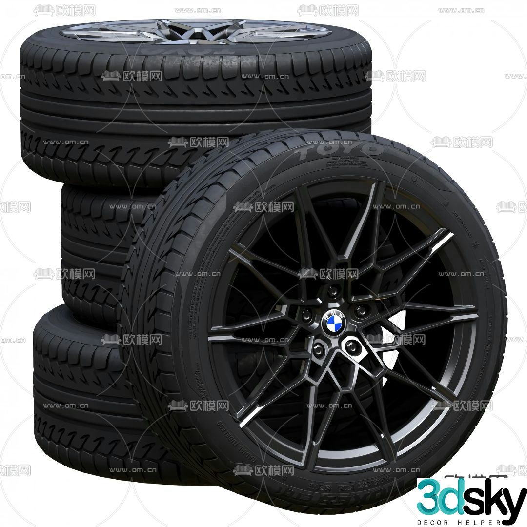 Modern BMW tire wheel 3d model