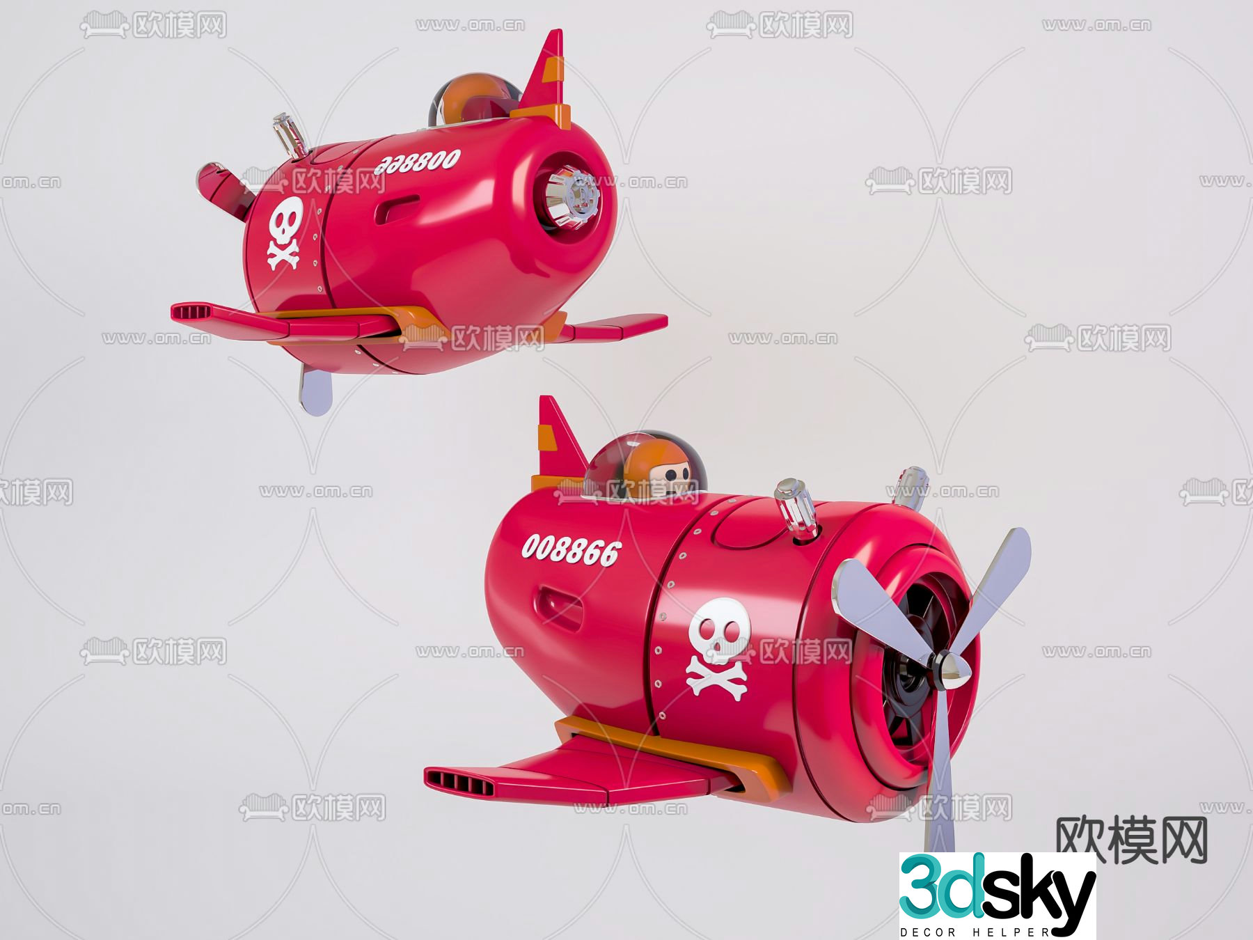 Modern children’s airplane toy 3d model