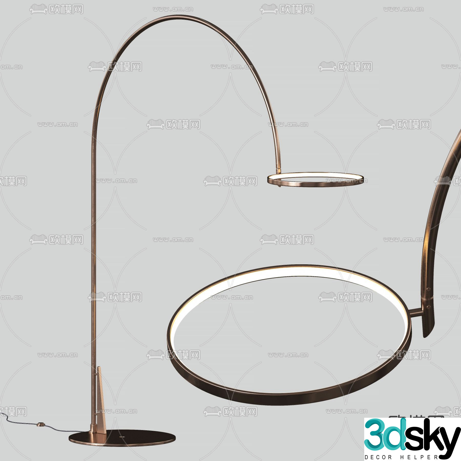 Cattelan Italia modern light luxury floor lamp 3d model