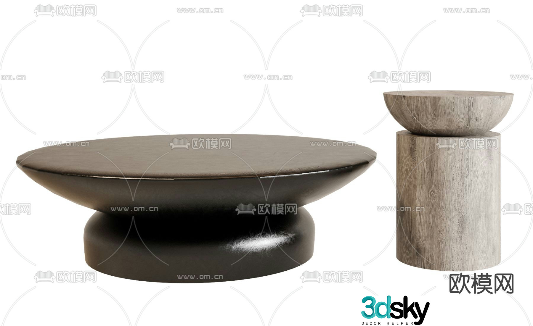Poliform wabi-sabi round coffee table 3d model