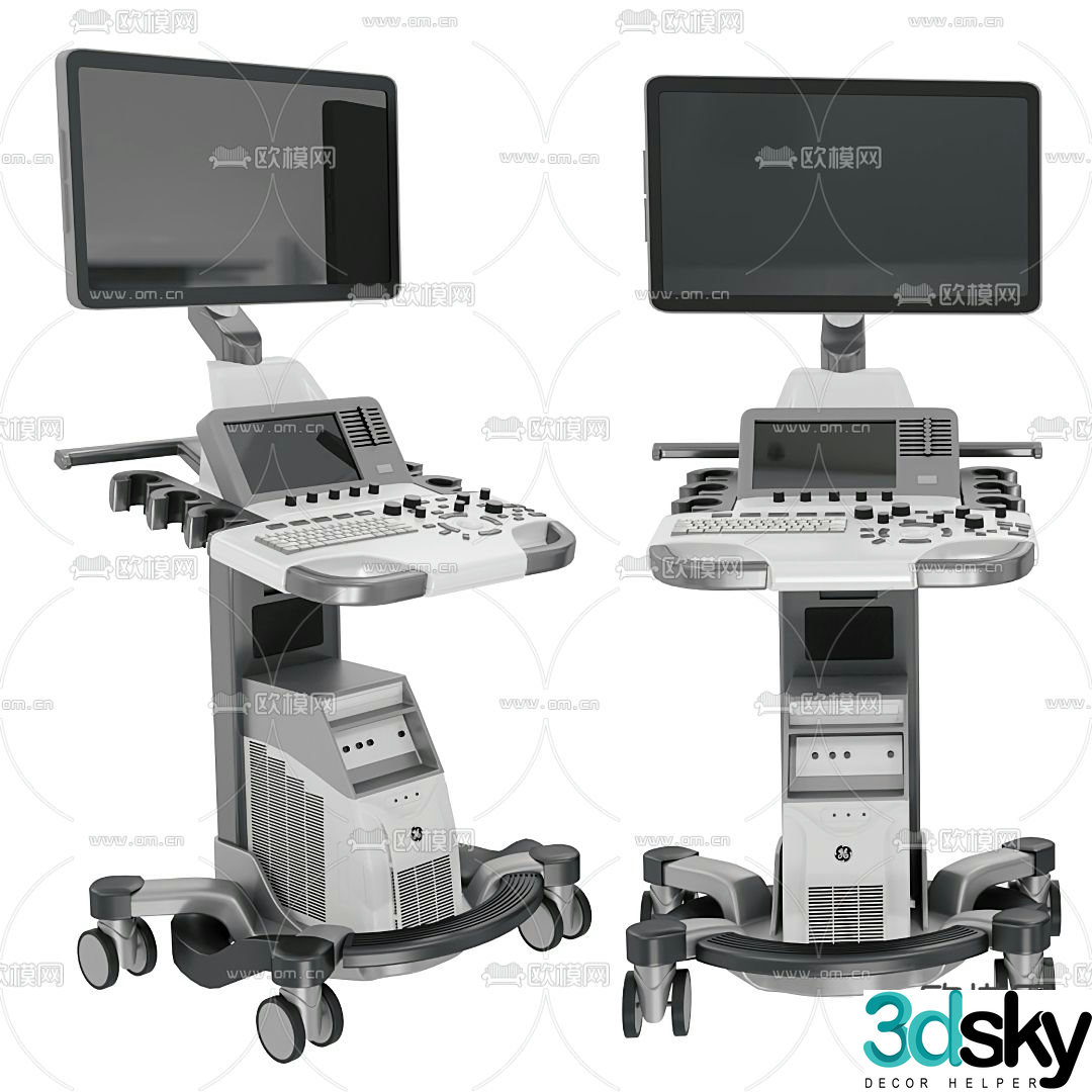 Hospital ultrasound testing instrument 3d model