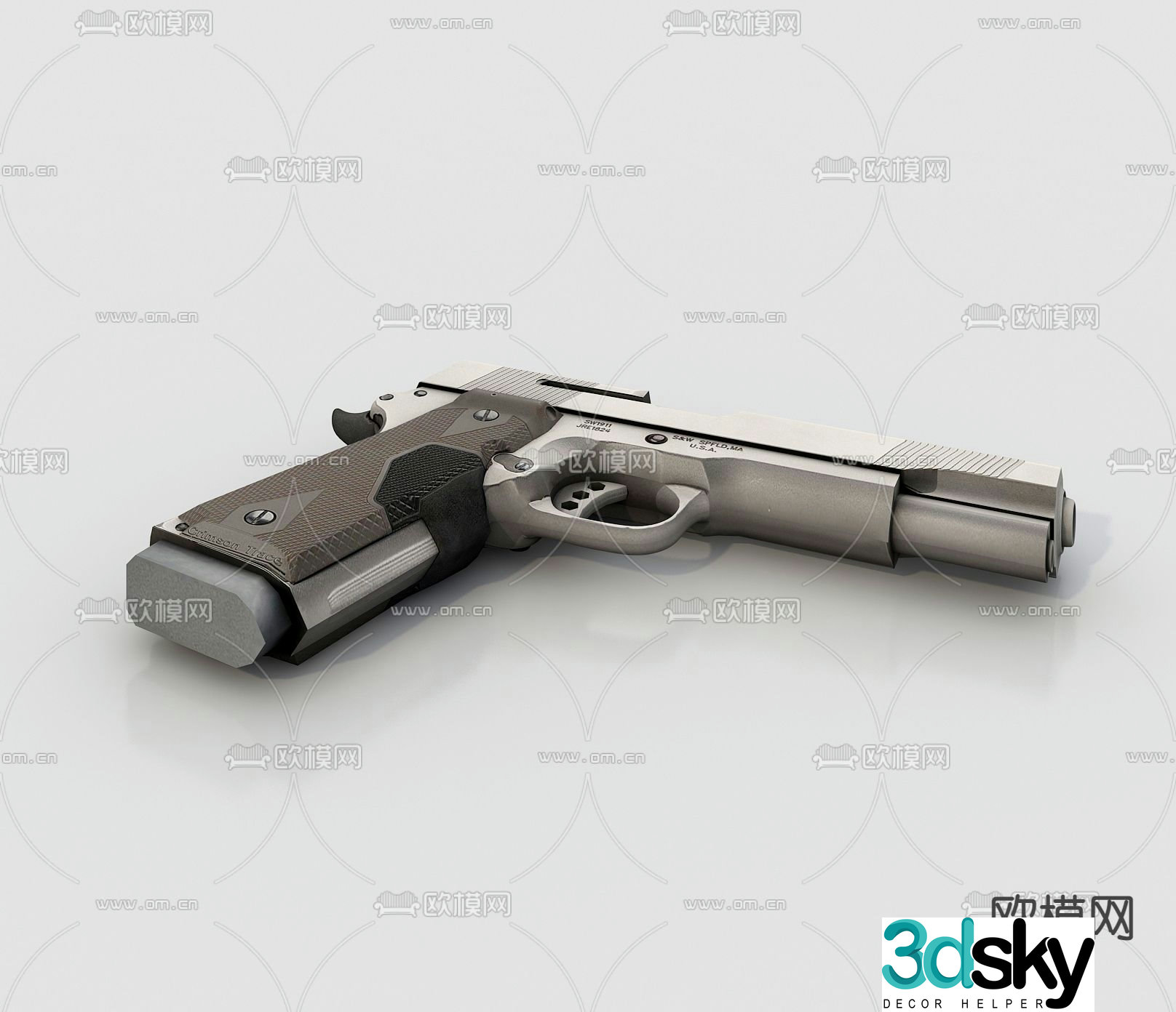 Modern desert eagle pistol 3d model