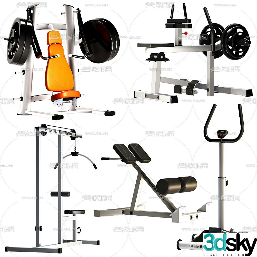 Modern fitness equipment 3d model