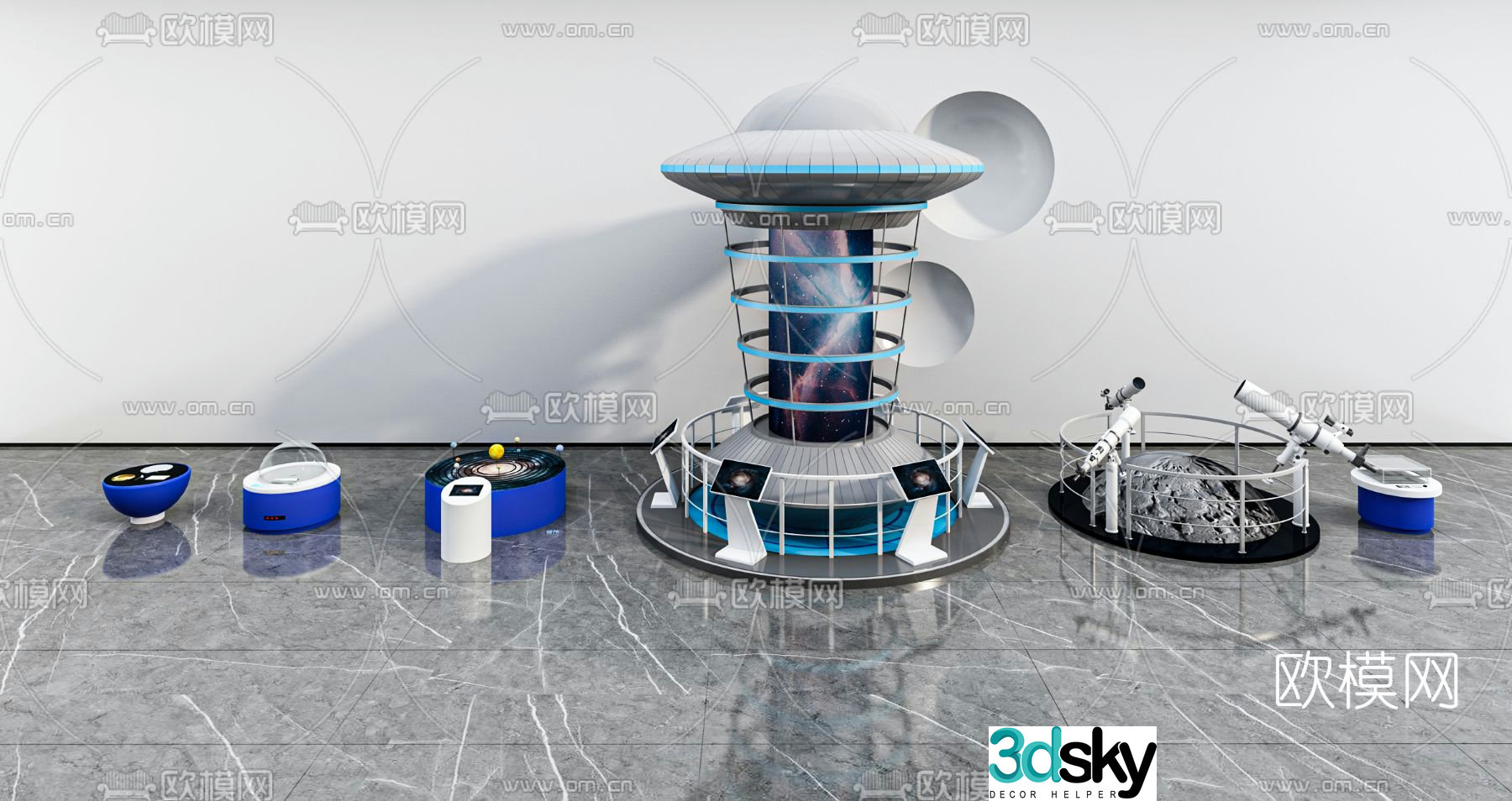 Modern electronic screen telescope 3d model