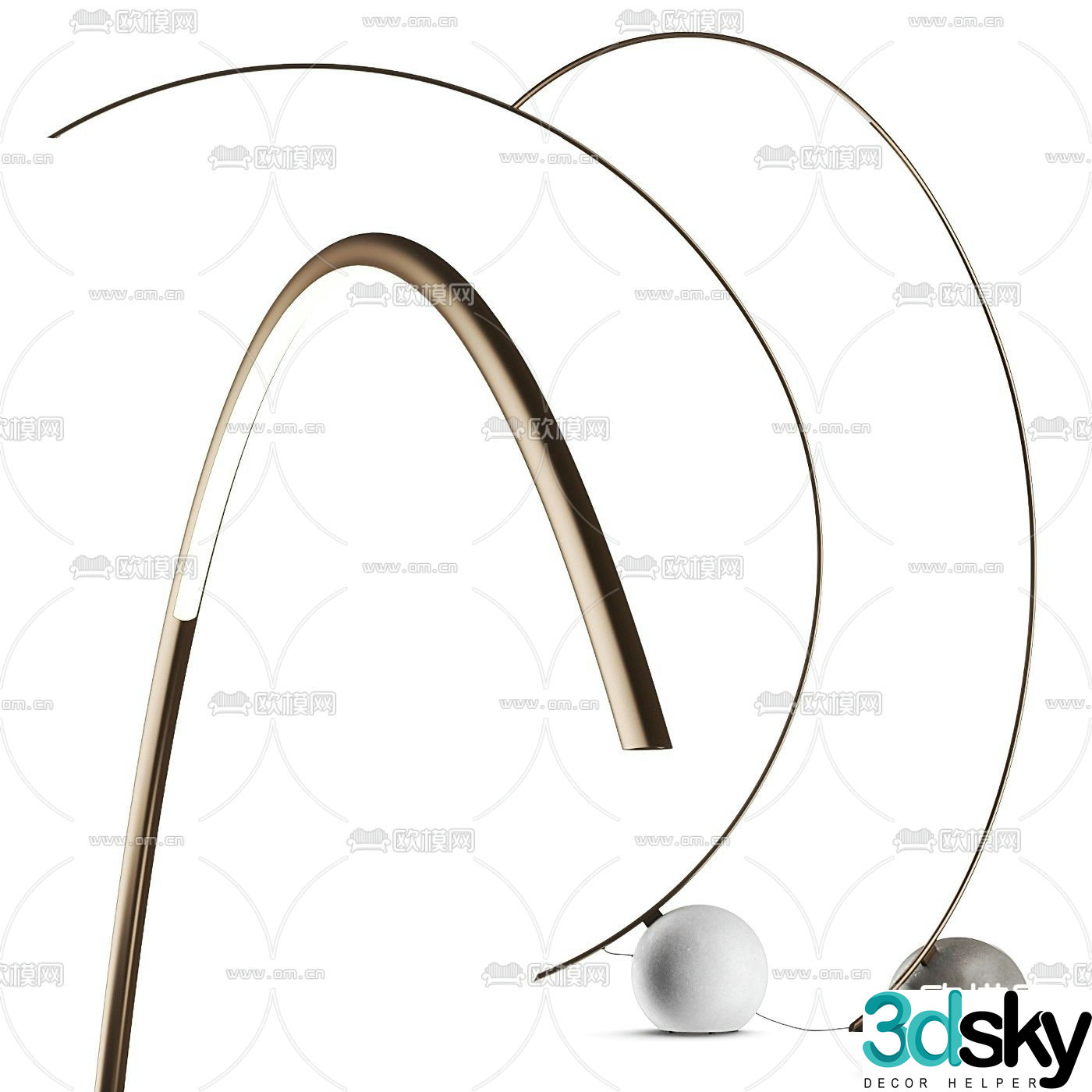 FLOS modern minimalist moon floor lamp 3d model