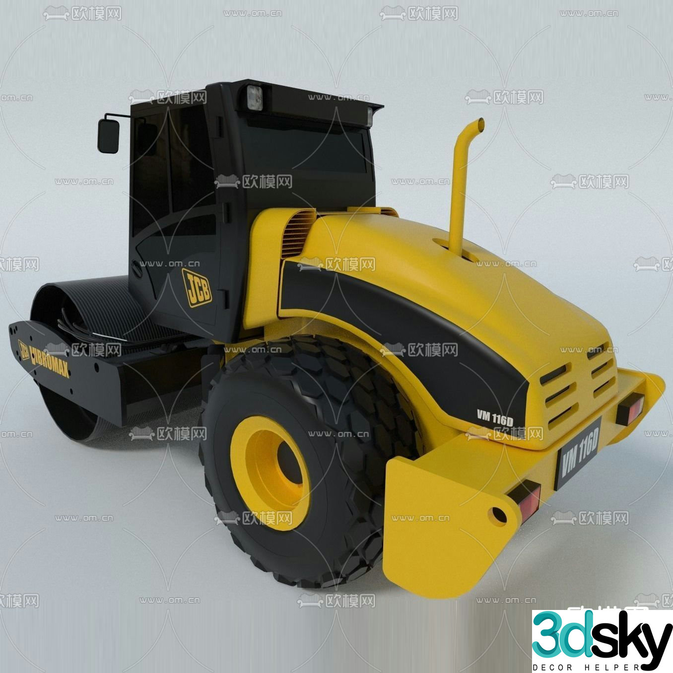 Hyundai JCB VM115 compactor free 3d model