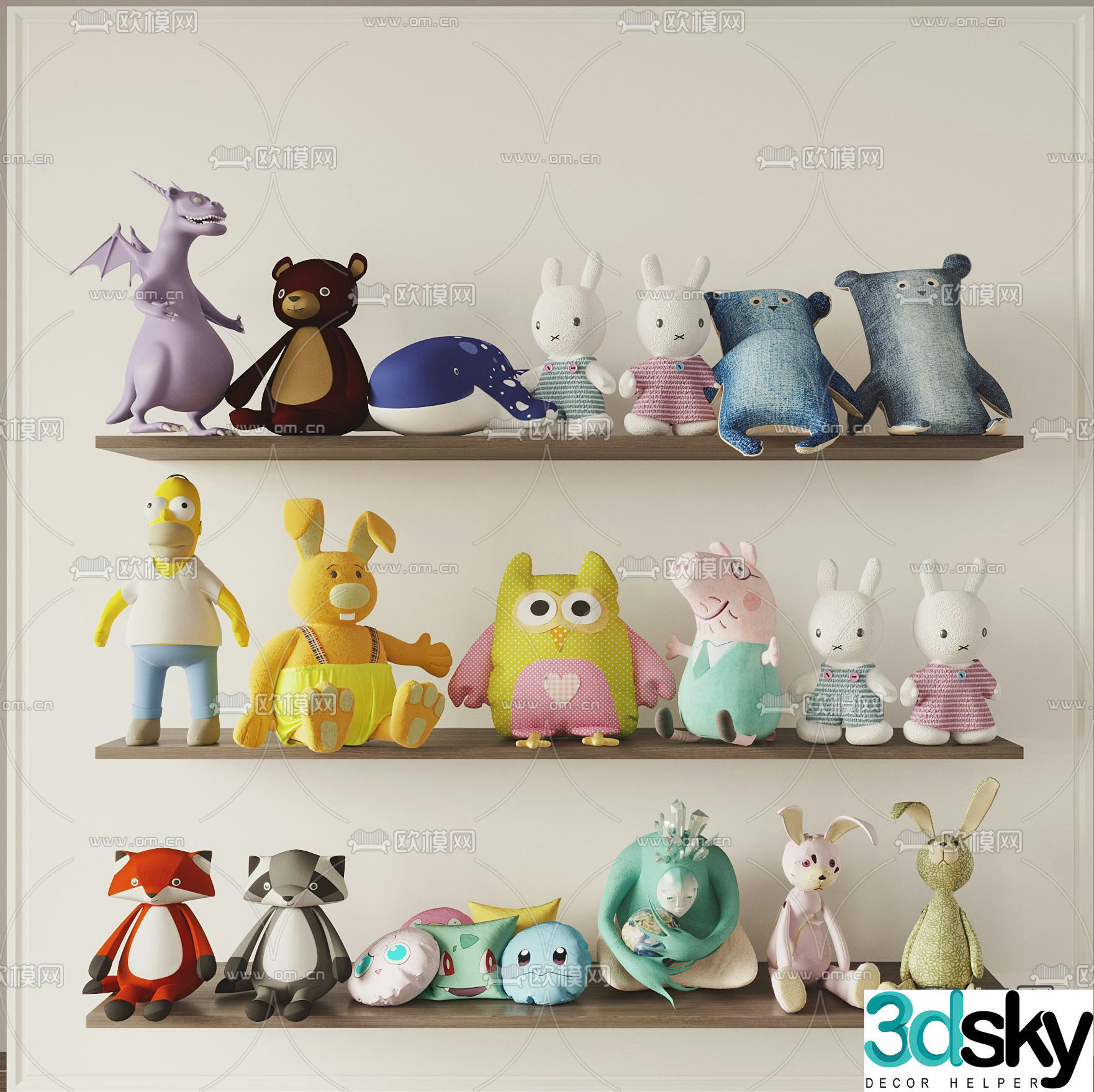 Modern children’s doll toy 3d model